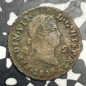 1819 Spain 2 Maravedis Lot#E6606