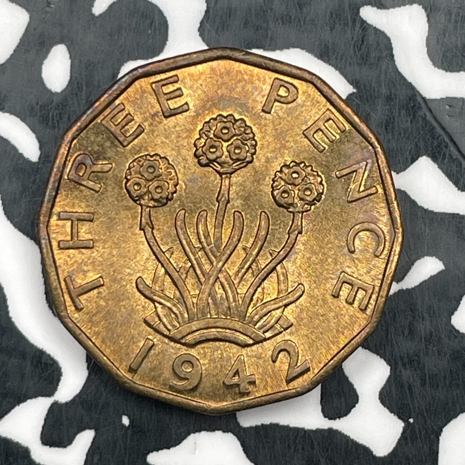1942 Great Britain 3 Pence Lot#N1093 High Grade! Beautiful!