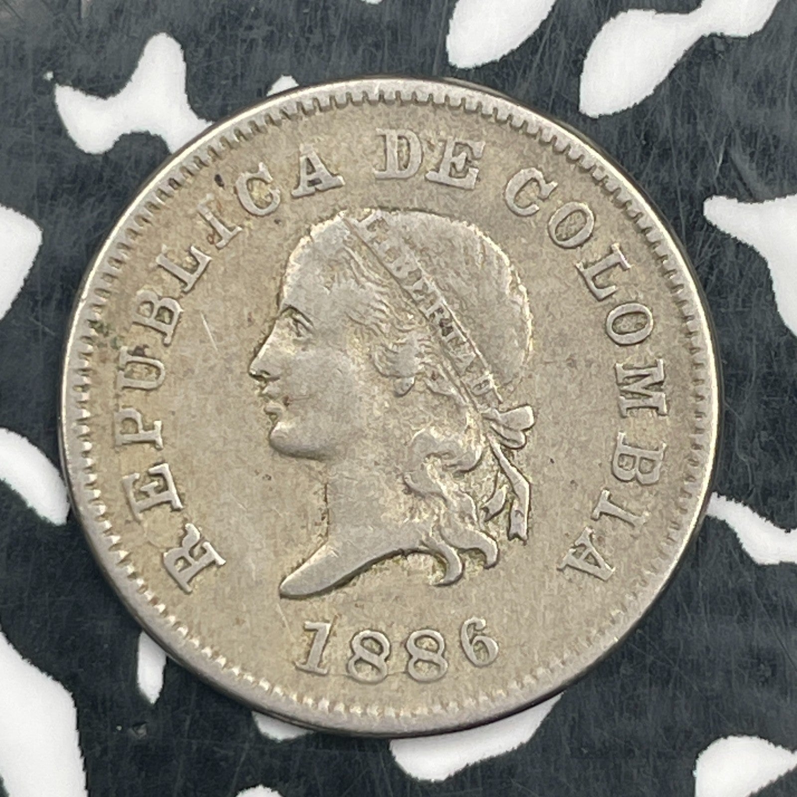 1886 Colombia 5 Centavos Lot#F9806
