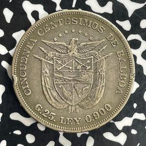 1904 Panama 50 Centesimos Lot#JM0117 Large Silver!