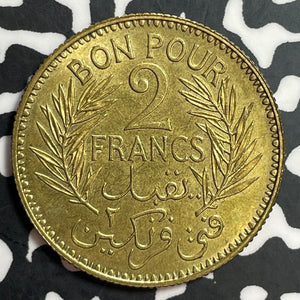 1941 Tunisia 2 Francs Lot#E7560 High Grade! Beautiful!