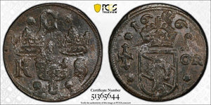 1636 Sweden 1/4 Ore PCGS AU58 Lot#G9616 Solo Top Graded!