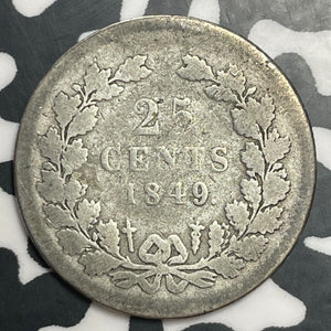 1849 Netherlands 25 Cents Lot#E7330 Silver!