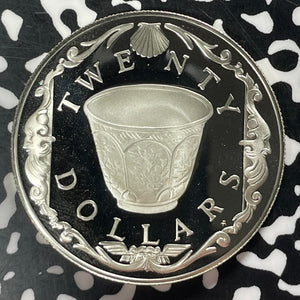 1985 British Virgin Islands $20 Dollars Lot#T4625 Large Silver Coin! Proof!