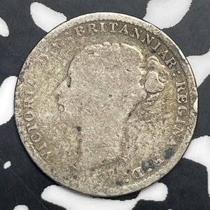 1886 Great Britain 3 Pence Threepence Lot#C0879 Silver!