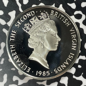 1985 British Virgin Islands $20 Dollars Lot#T4621 Large Silver Coin! Proof!