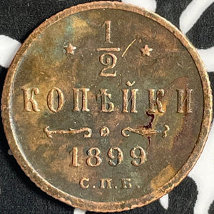 1899 Russia 1/2 Kopek Half Kopek Lot#D8335