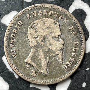 1860 Italy Tuscany 50 Centesimi Lot#D9871 Silver!