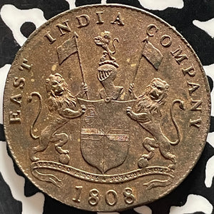 1808 India Madras Presidency 20 Cash Lot#JM9310 High Grade! Beautiful!