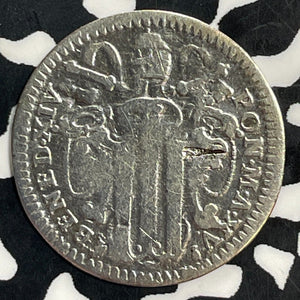 Year XIV (1753) Papal States 1 Grosso Lot#T0143 Silver! Cleaned KM#969