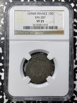 1649-M France 15 Deniers NGC VF25 Lot#G8275 KM#287