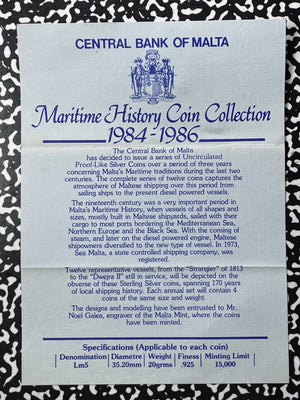 (1984-86) Malta 4x Coin Maritime History Mint Set Lot#B1984 Silver! With Case