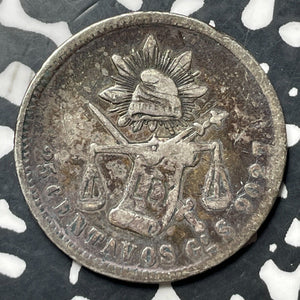 1874-Go S Mexico 25 Centavos Lot#E6871 Silver!