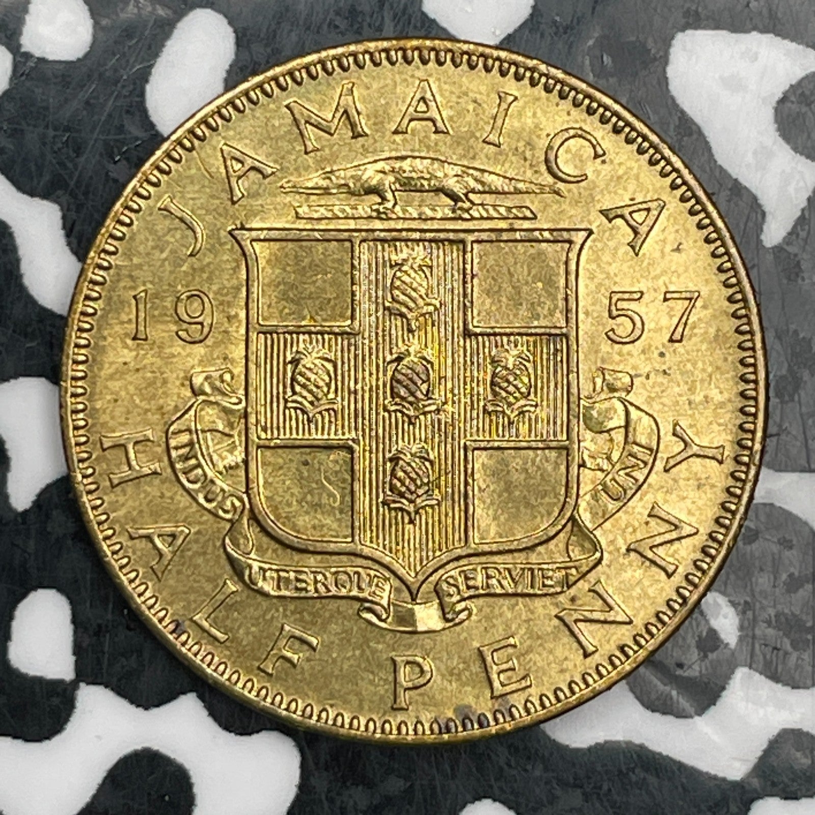 1957 Jamaica 1/2 Penny Half Penny Lot#N2517 High Grade! Beautiful!