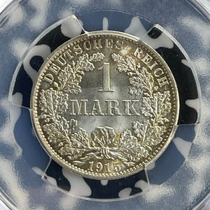 1915-A Germany 1 Mark PCGS MS67 Lot#G1082 Silver! Gem BU! J-17
