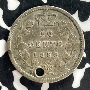 1858 Canada 10 Cents Lot#T7361 Silver! Holed