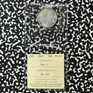 1943 Canada 50 Cents ICCS MS62 Lot#OV1608 Silver! Nice UNC! Far '3'