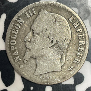 1864-BB France 50 Centimes Lot#T3271 Silver!