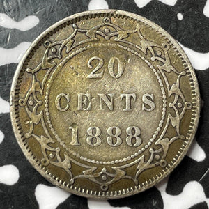 1888 Newfoundland 20 Cents Lot#D7136 Silver! Nice Detail, Damage