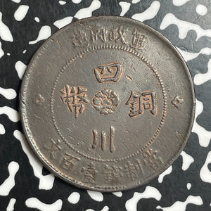 (1913) China Szechuan 100 Cash Lot#T6635 Y#450