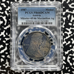 1987 Austria Maximilian Medal PCGS PR66 DCAM Lot#G1094 Silver! Museler-45/6