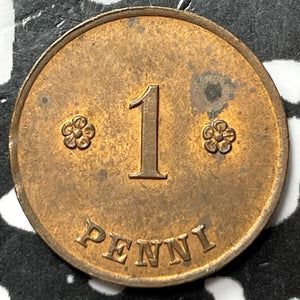 1919 Finland 1 Penni Lot#D8423 High Grade! Beautiful!