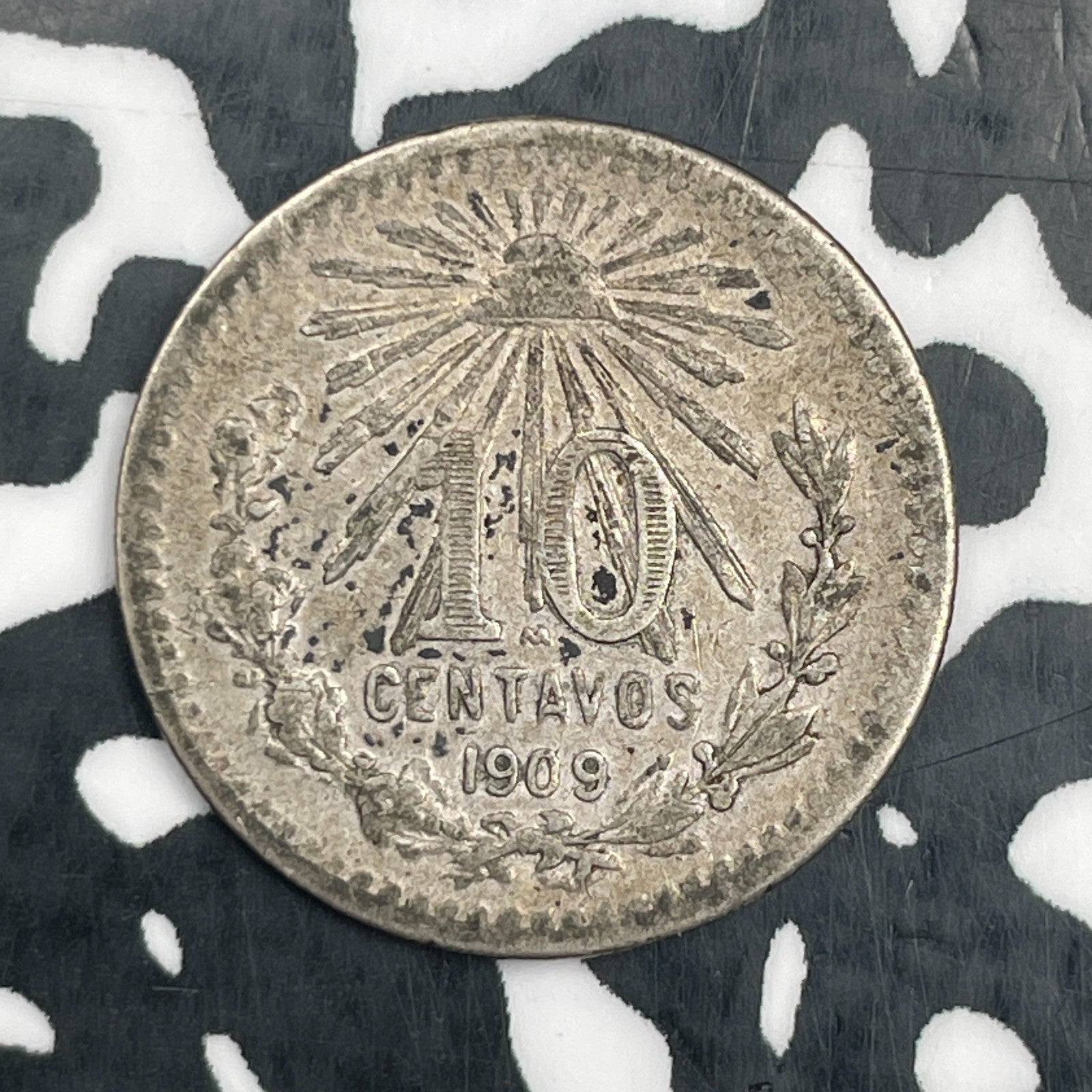 1909-M Mexico 10 Centavos Lot#N3002 Silver!