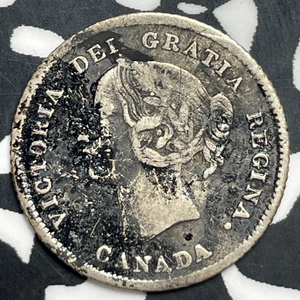 1874-H Canada 5 Cents Lot#C0319 Silver! Scratches