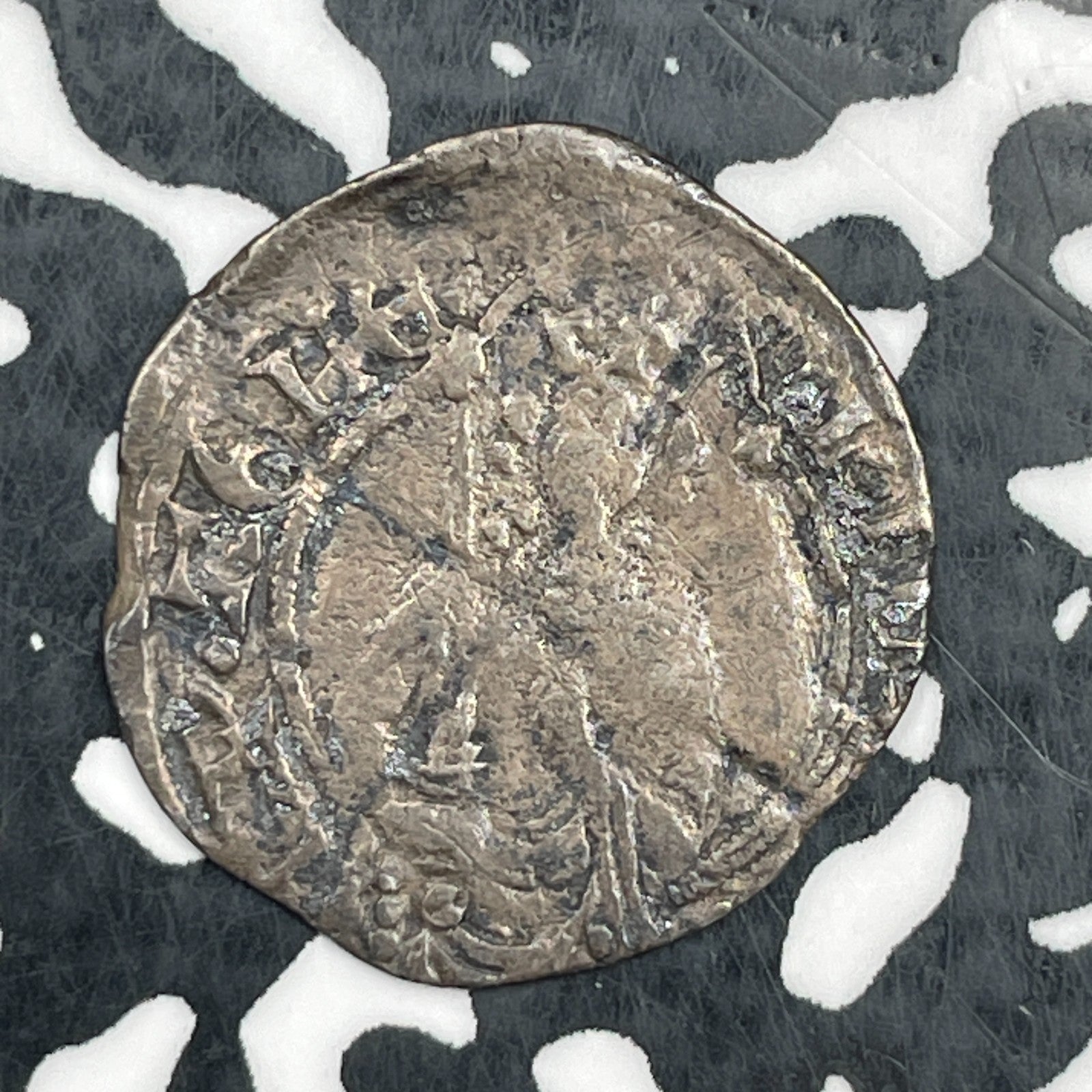 (1377-99) Anglo-Gallic Aquitaine Richard II AR Hardi D'argent Lot#JM1757