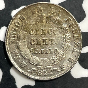 1877 Bolivia 5 Centavos Lot#E8797 Silver! High Grade! Beautiful!