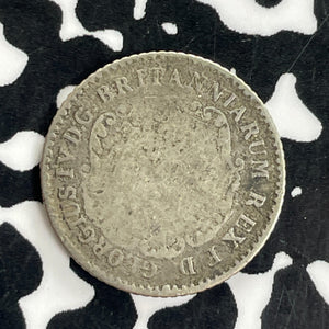 1822 British West Indies 1/16 Dollar Lot#C1124 Silver! Anchor Money