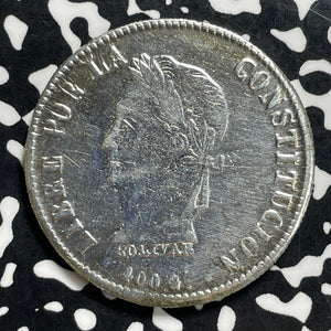 1860-PTS FJ Bolivia 4 Soles Lot#JM9967 Silver! Harshly Cleaned