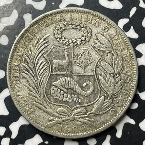 1930 Peru 1 Sol Lot#E7105 Large Silver Coin!