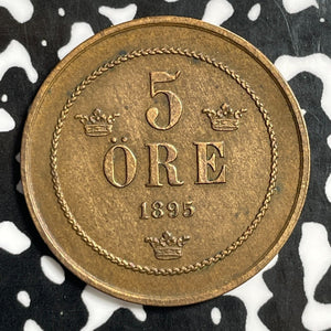 1895 Sweden 5 Ore Lot#E5840 Nice!