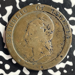 1862 Liberia 2 Cents Lot#T7028
