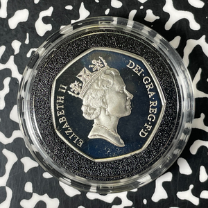 (1992-93) Great Britain 50 Pence Lot#B2543 Silver! Proof! W/ Box & C.O.A.