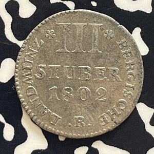 1802-R Germany Berg 3 Stuber Lot#T5804 Silver! Nice!