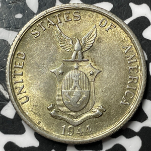 1944-S U.S. Philippines 50 Centavos Lot#D7864 Silver! High Grade! Beautiful!
