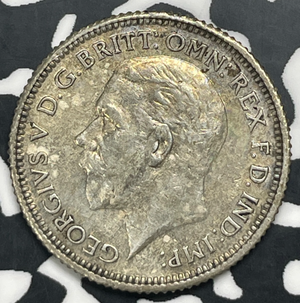 1928 Great Britain 6 Pence Sixpence Lot#C0392 Silver!