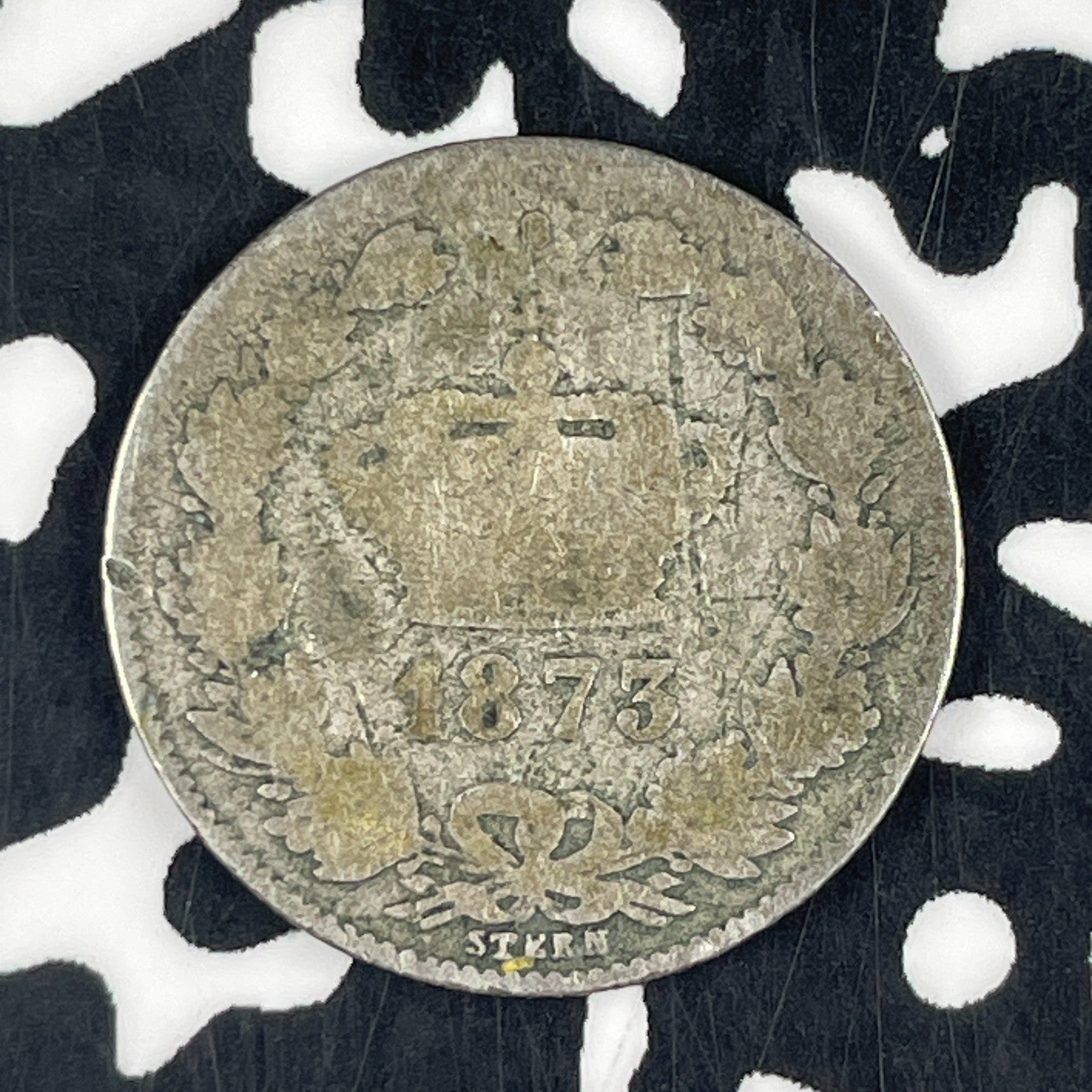 1873 Romania 50 Bani Lot#F1420 Silver! Scarce! Damaged