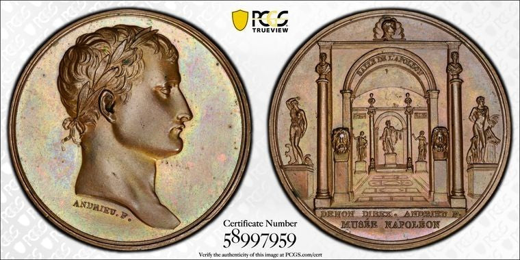 (1804) France Napoleon Apollo Gallery Medal PCGS MS64 Lot#G4087 Bramsen-370