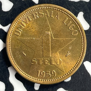 1959 Esperanto 1 Stelo Lot#T7062 High Grade! Beautiful! KM#X3