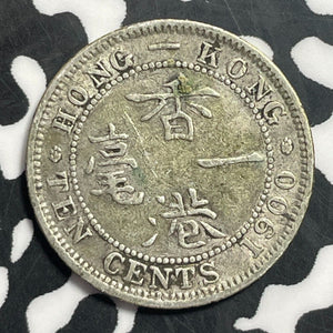 1900 Hong Kong 10 Cents Lot#E8467 Silver!