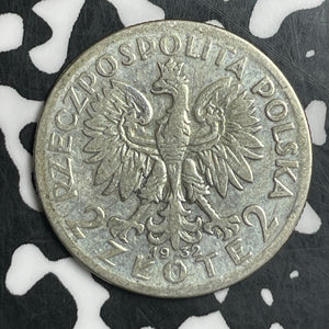 1932 Poland 2 Zlote Lot#T6733 Silver!