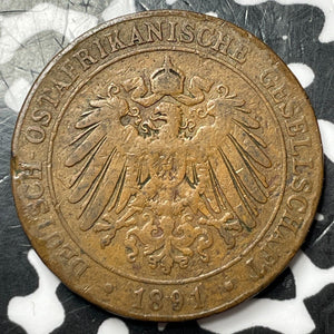 1891 German East Africa 1 Pesa Lot#D7744