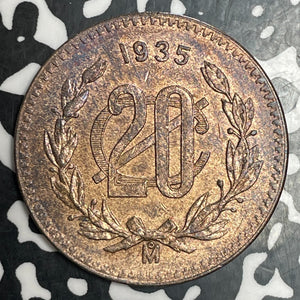 1935 Mexico 20 Centavos Lot#T3552 High Grade! Beautiful! KM#437