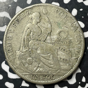 1930 Peru 1 Sol Lot#E7095 Large Silver Coin!