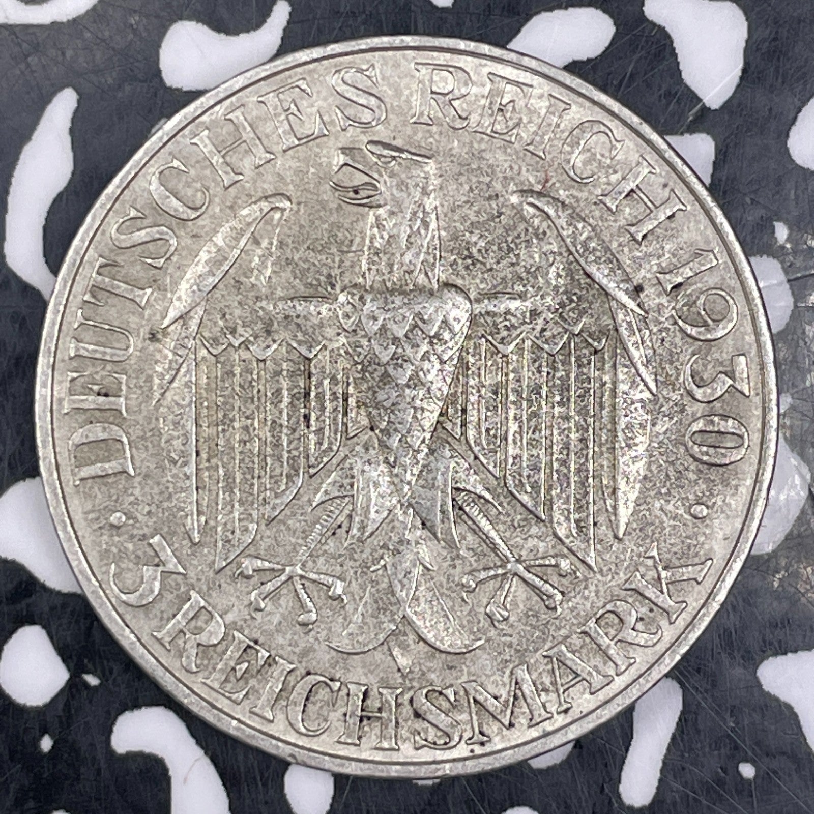 1930-A Germany Zeppelin 3 Mark Lot#JM0648 Silver! Nice! KM#67