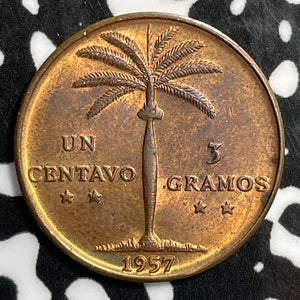 1957 Dominican Republic 1 Centavo Lot#E3844 High Grade! Beautiful!