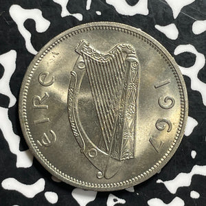 1967 Ireland 1/2 Crown Half Crown Lot#C0633 High Grade! Beautiful!